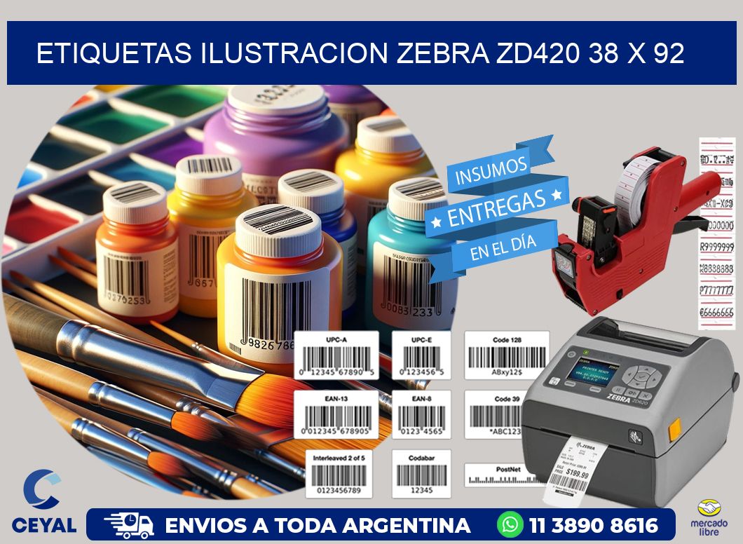 ETIQUETAS ILUSTRACION ZEBRA ZD420 38 x 92