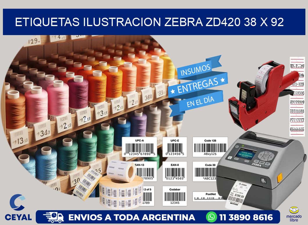 ETIQUETAS ILUSTRACION ZEBRA ZD420 38 x 92