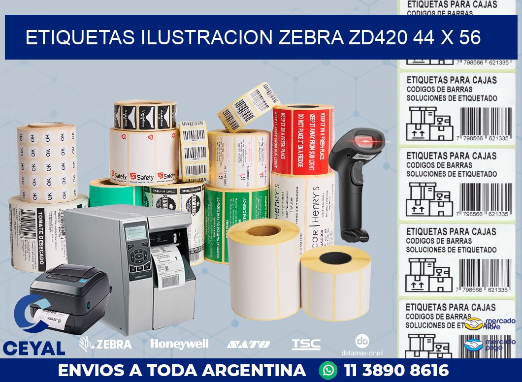 ETIQUETAS ILUSTRACION ZEBRA ZD420 44 x 56