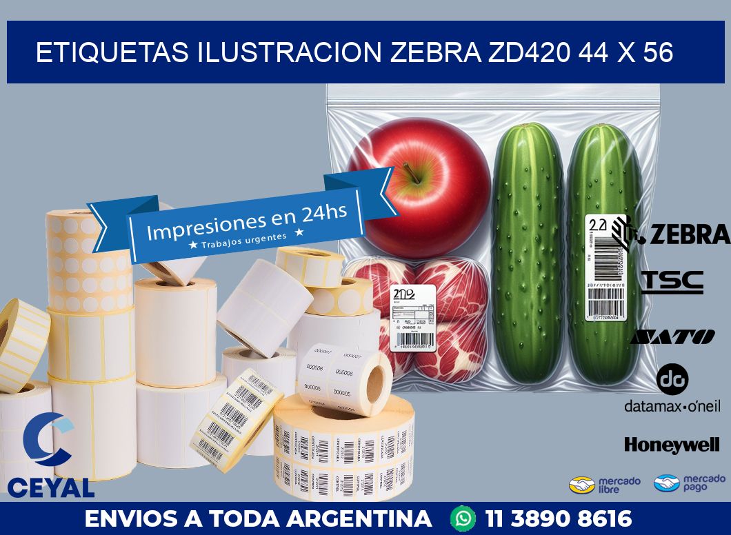 ETIQUETAS ILUSTRACION ZEBRA ZD420 44 x 56