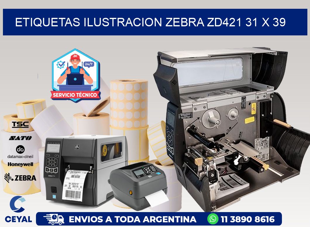 ETIQUETAS ILUSTRACION ZEBRA ZD421 31 x 39