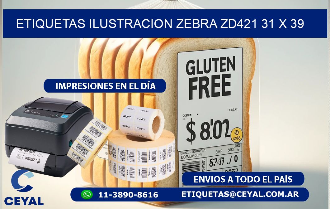 ETIQUETAS ILUSTRACION ZEBRA ZD421 31 x 39