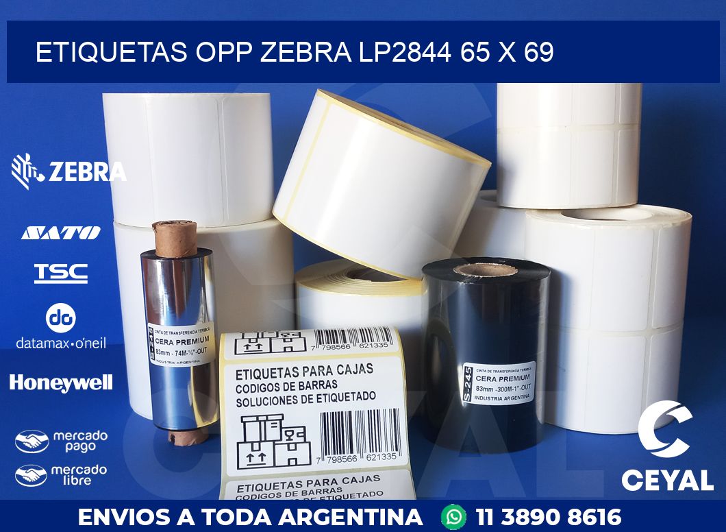 ETIQUETAS OPP ZEBRA LP2844 65 x 69