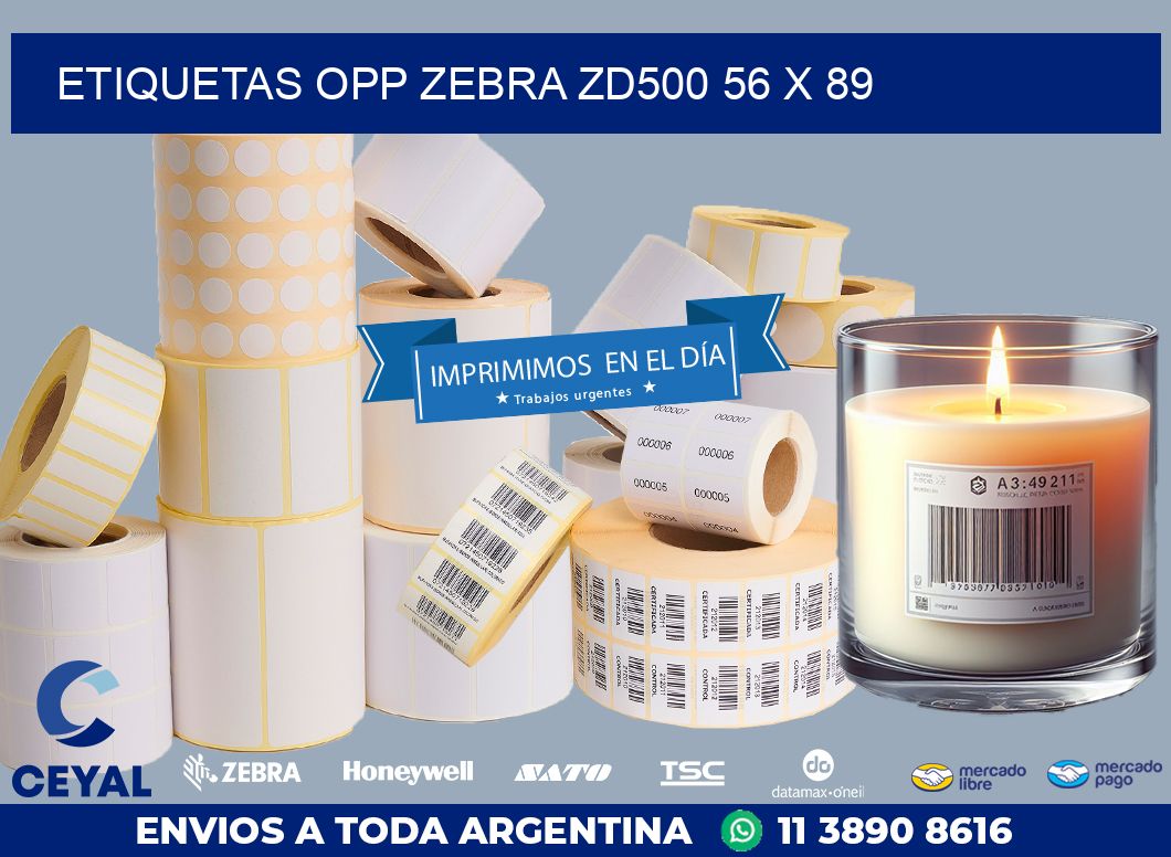 ETIQUETAS OPP ZEBRA ZD500 56 x 89