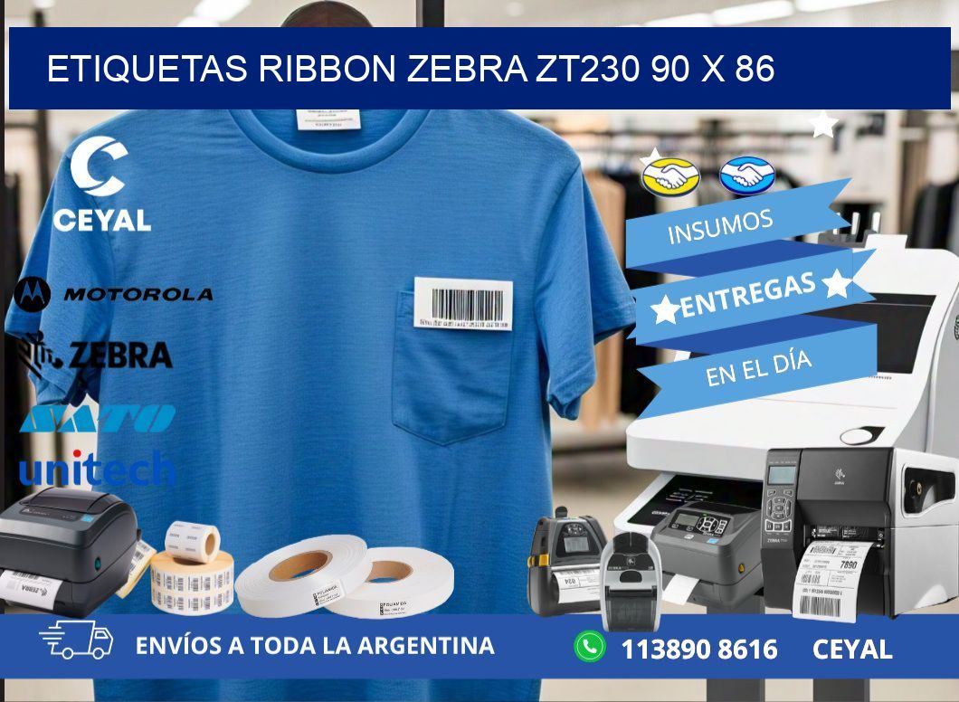 ETIQUETAS RIBBON Zebra ZT230 90 x 86