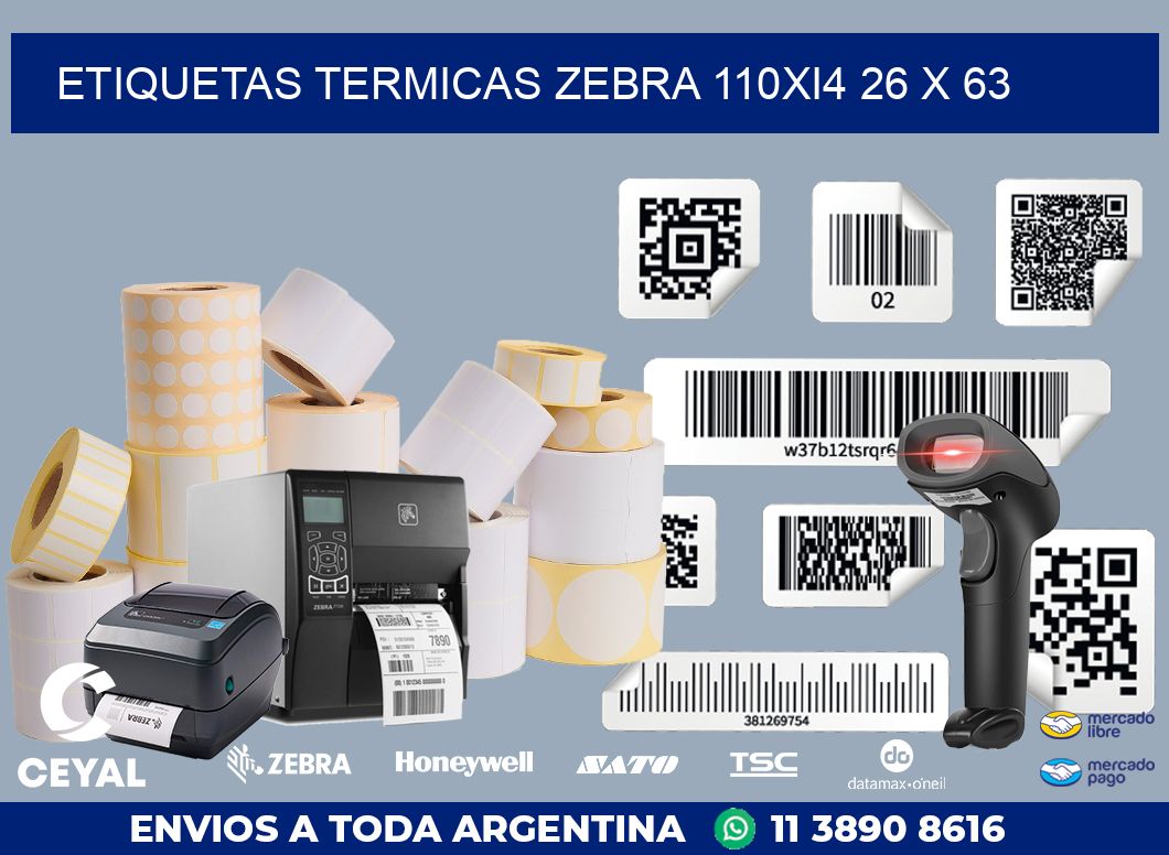ETIQUETAS TERMICAS ZEBRA 110Xi4 26 x 63