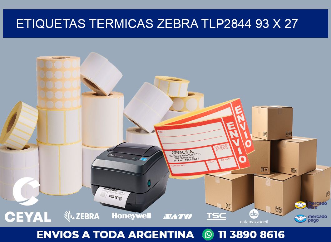 ETIQUETAS TERMICAS ZEBRA TLP2844 93 x 27