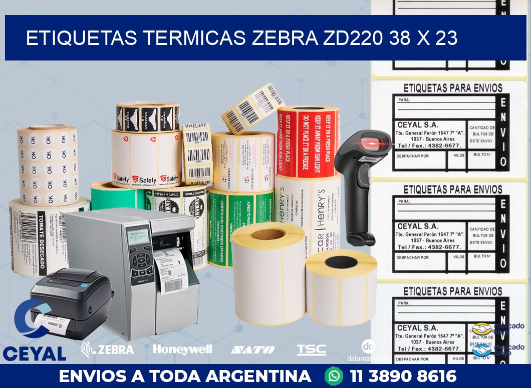 ETIQUETAS TERMICAS ZEBRA ZD220 38 x 23
