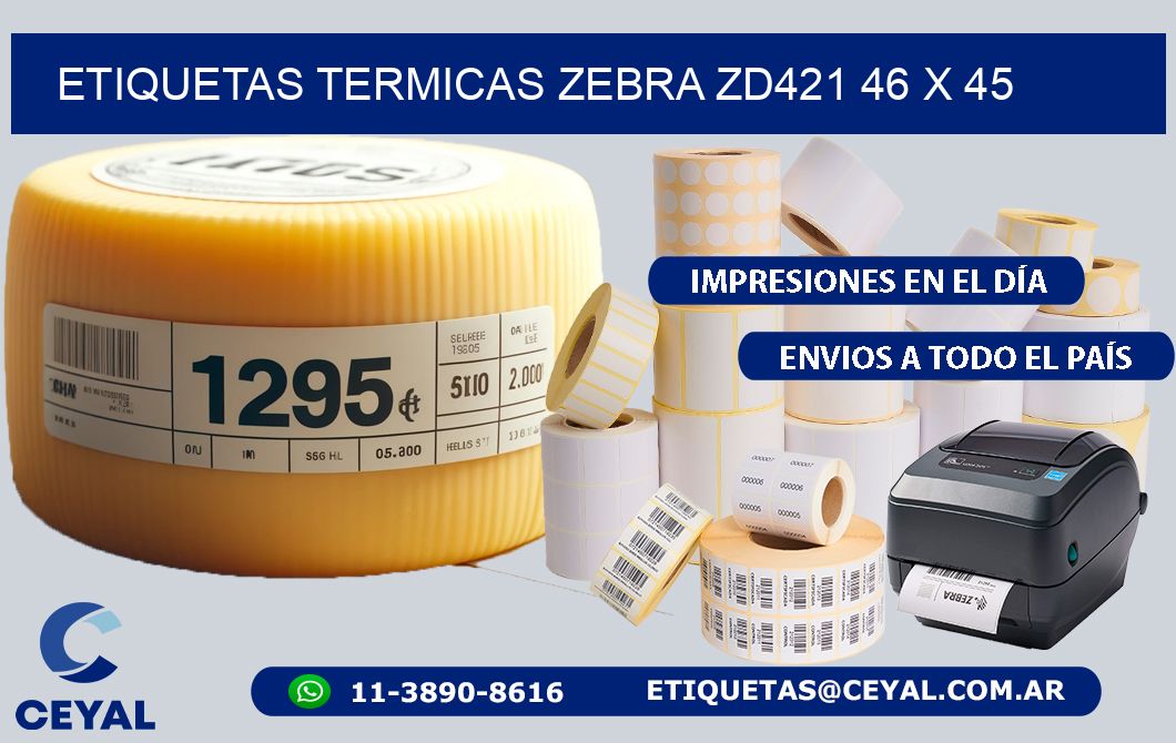 ETIQUETAS TERMICAS ZEBRA ZD421 46 x 45