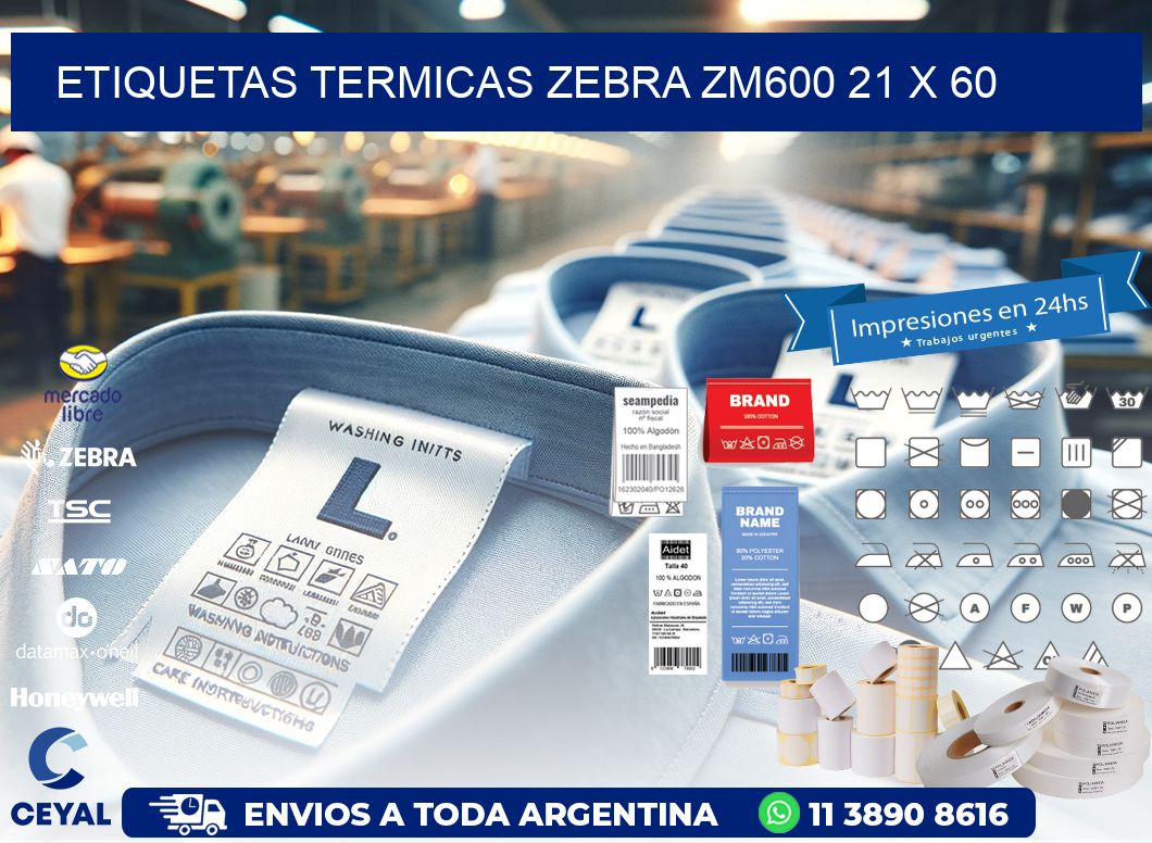 ETIQUETAS TERMICAS ZEBRA ZM600 21 x 60