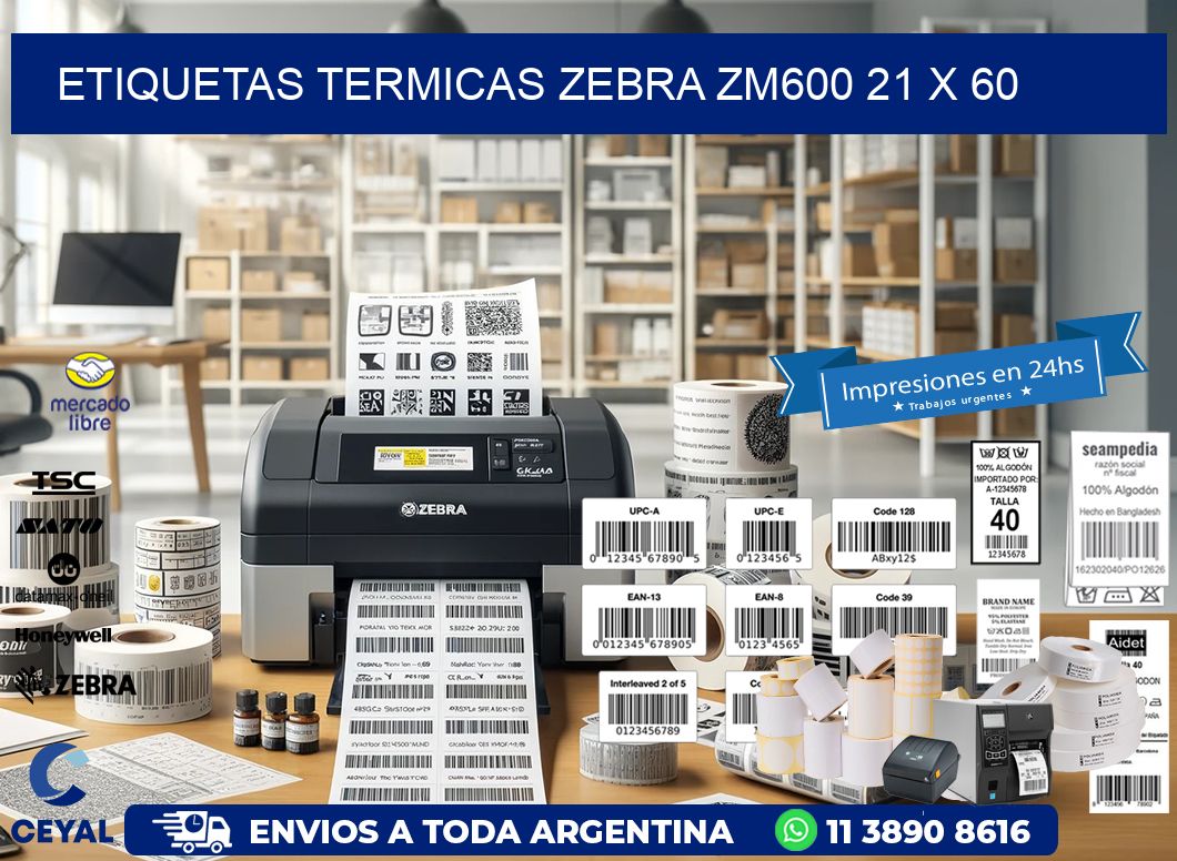 ETIQUETAS TERMICAS ZEBRA ZM600 21 x 60
