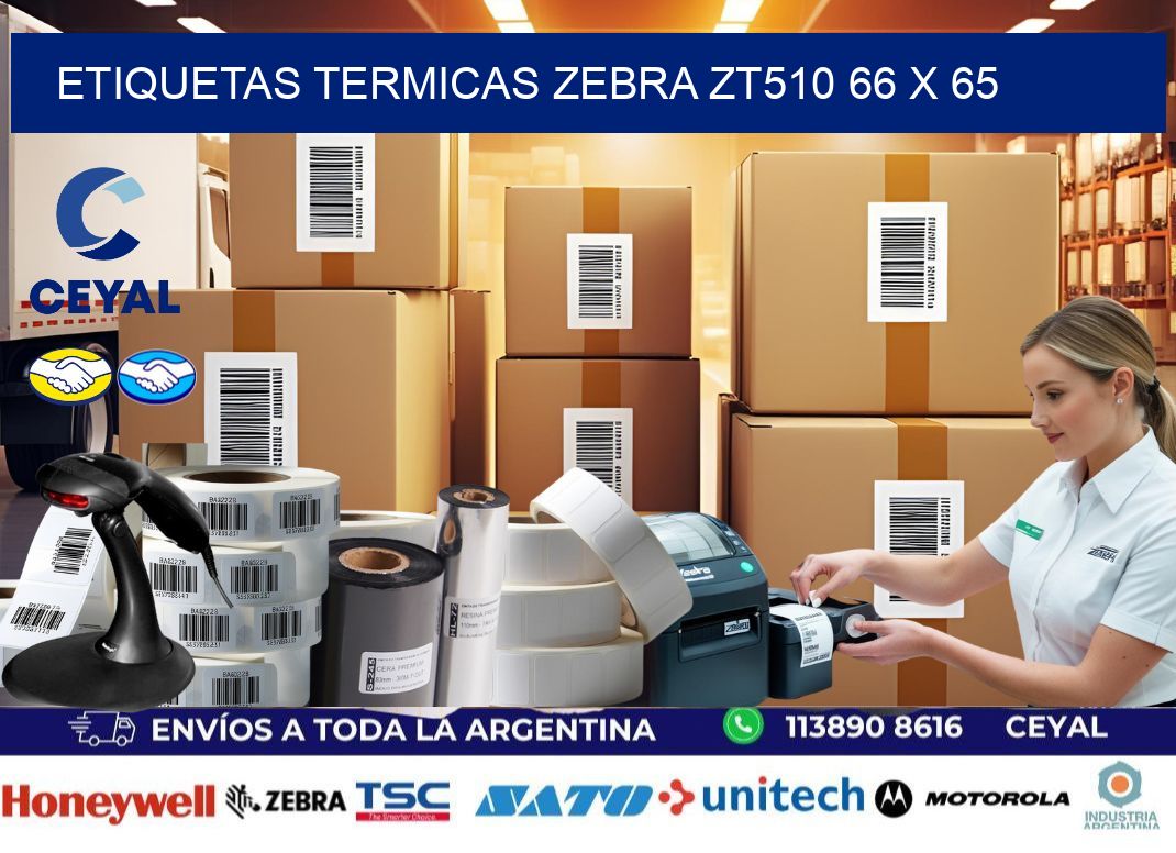 ETIQUETAS TERMICAS ZEBRA ZT510 66 x 65