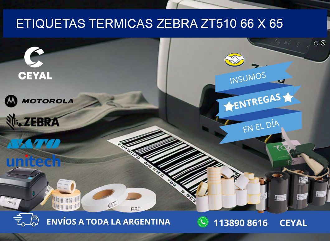 ETIQUETAS TERMICAS ZEBRA ZT510 66 x 65
