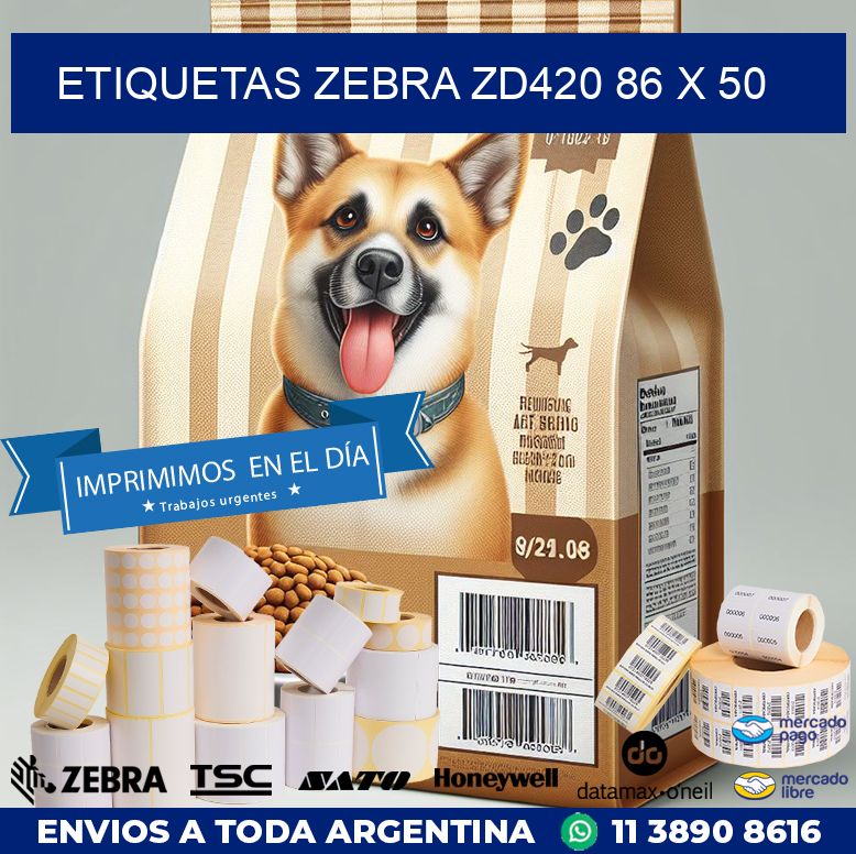 ETIQUETAS Zebra ZD420 86 x 50