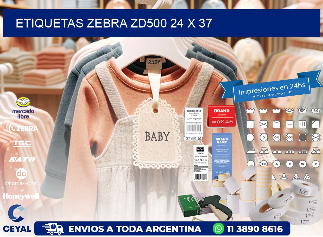 ETIQUETAS Zebra ZD500 24 x 37