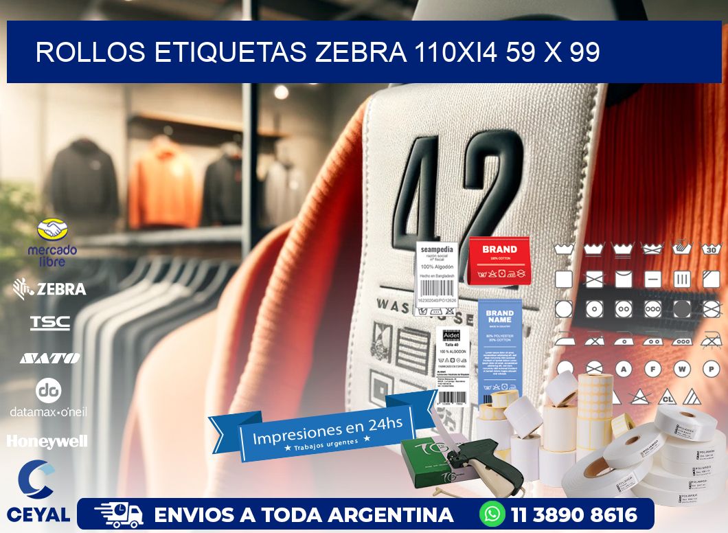 ROLLOS ETIQUETAS Zebra 110Xi4 59 x 99