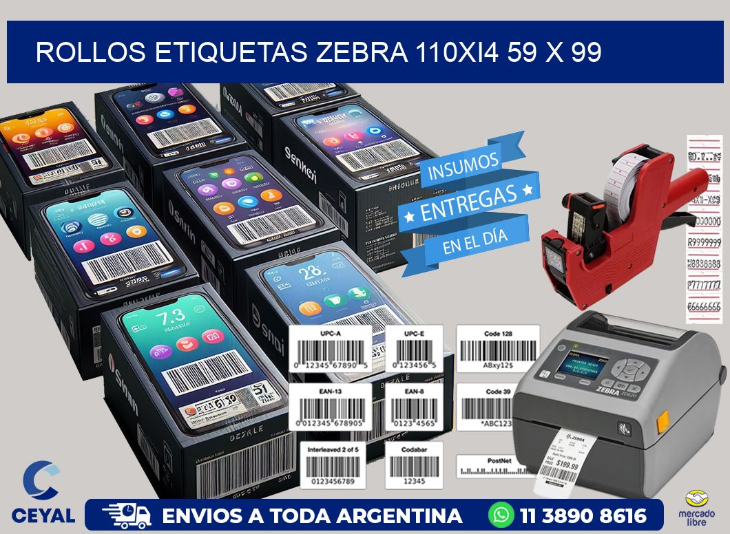ROLLOS ETIQUETAS Zebra 110Xi4 59 x 99
