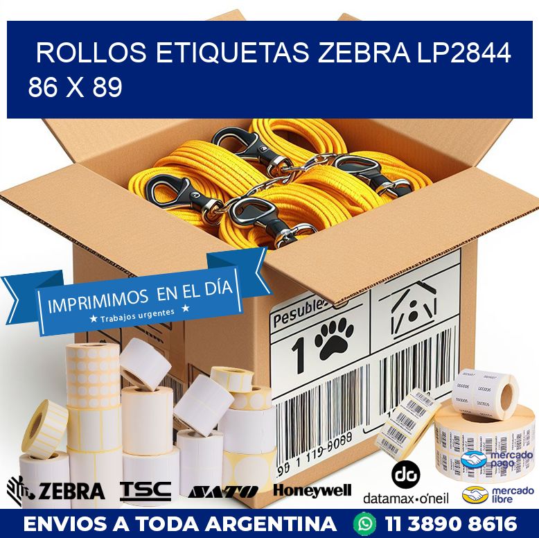 ROLLOS ETIQUETAS Zebra LP2844 86 x 89