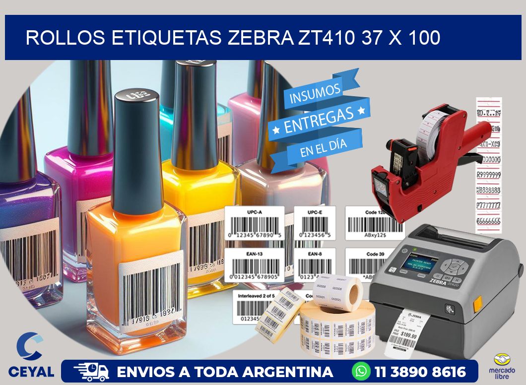 ROLLOS ETIQUETAS Zebra ZT410 37 x 100
