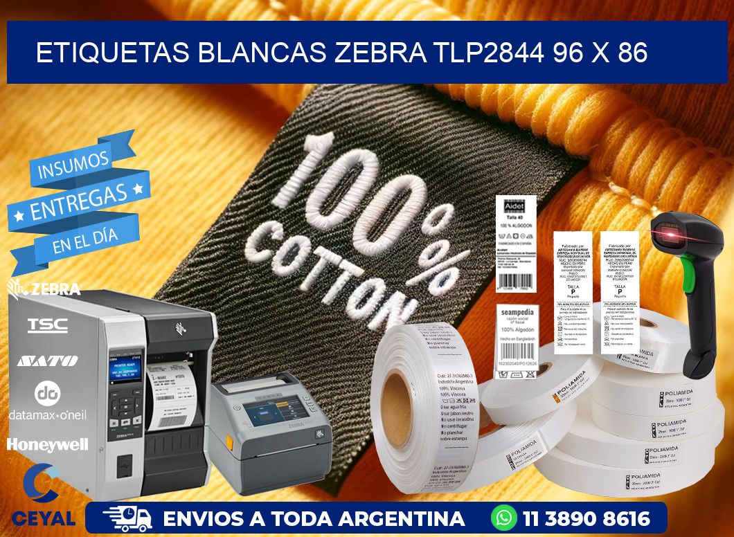 ETIQUETAS BLANCAS ZEBRA TLP2844 96 x 86