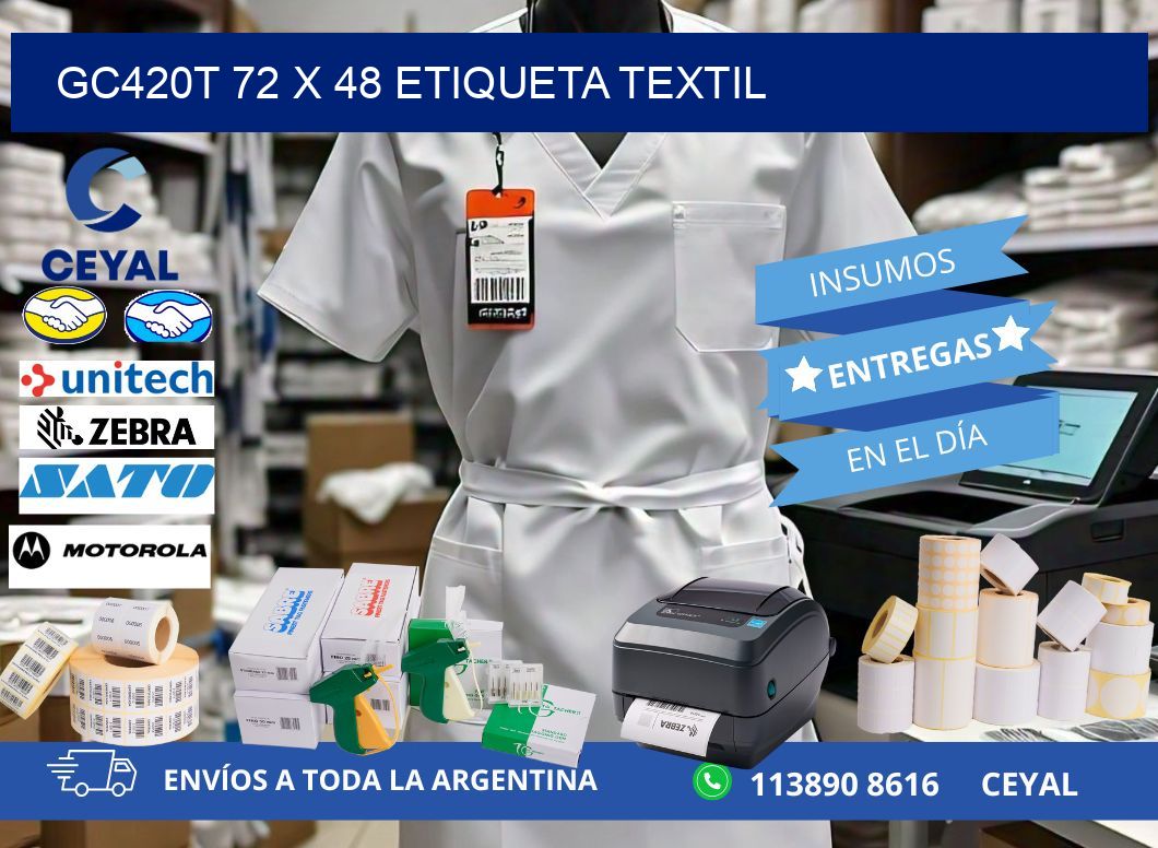 GC420T 72 x 48 ETIQUETA TEXTIL