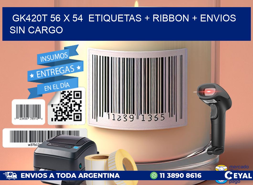 GK420T 56 x 54  etiquetas + ribbon + envios sin cargo
