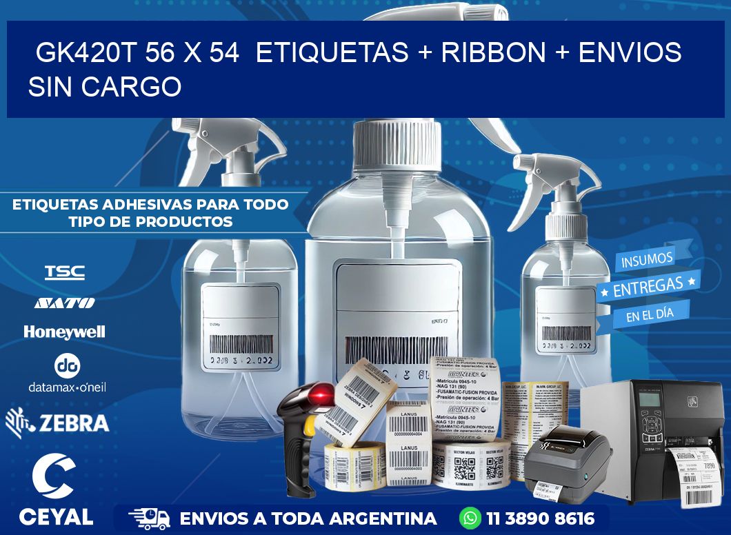 GK420T 56 x 54  etiquetas + ribbon + envios sin cargo