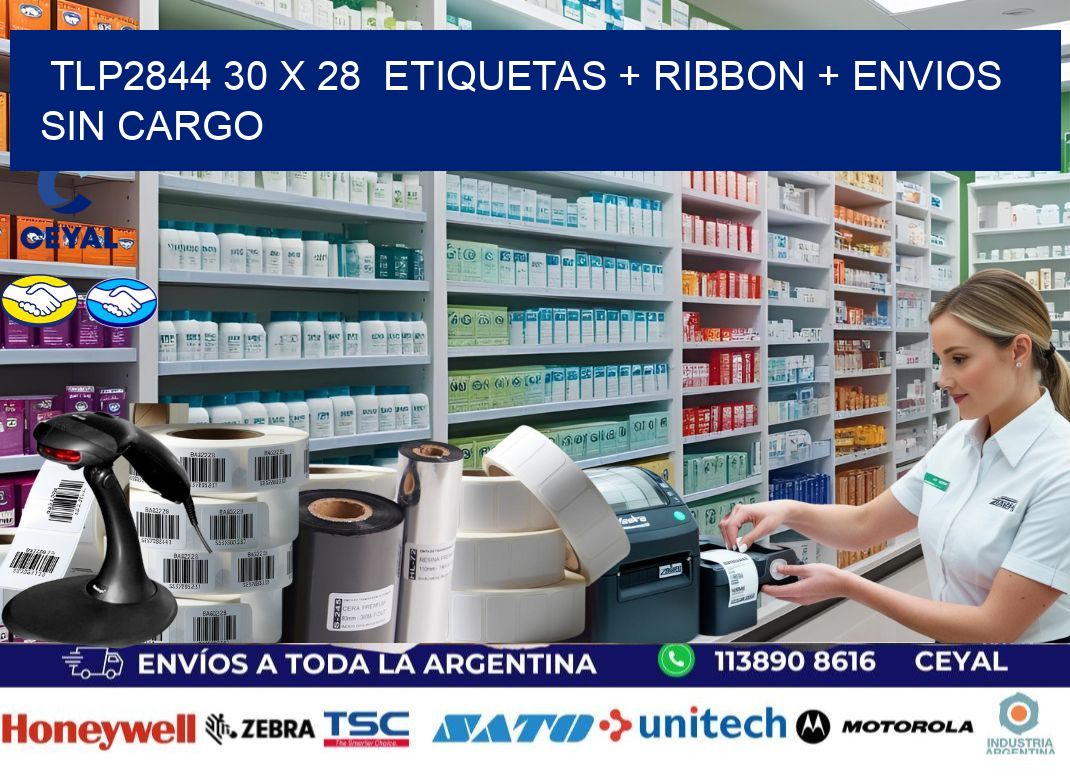 TLP2844 30 x 28  etiquetas + ribbon + envios sin cargo