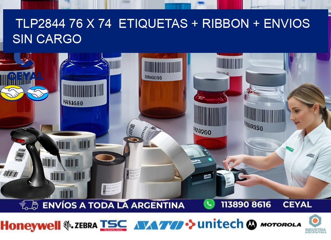 TLP2844 76 x 74  etiquetas + ribbon + envios sin cargo