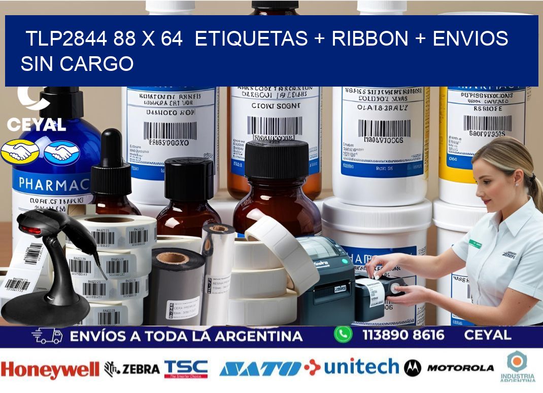 TLP2844 88 x 64  etiquetas + ribbon + envios sin cargo