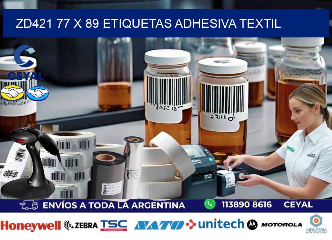 ZD421 77 x 89 ETIQUETAS ADHESIVA TEXTIL