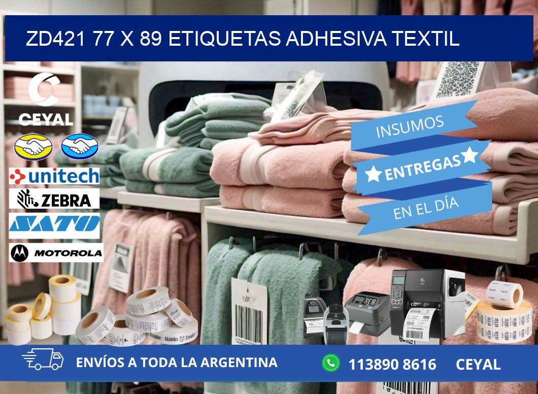 ZD421 77 x 89 ETIQUETAS ADHESIVA TEXTIL