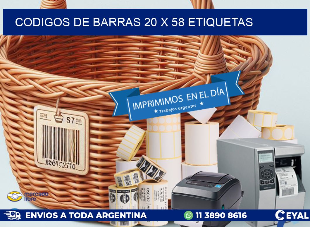 codigos de barras 20 x 58 etiquetas