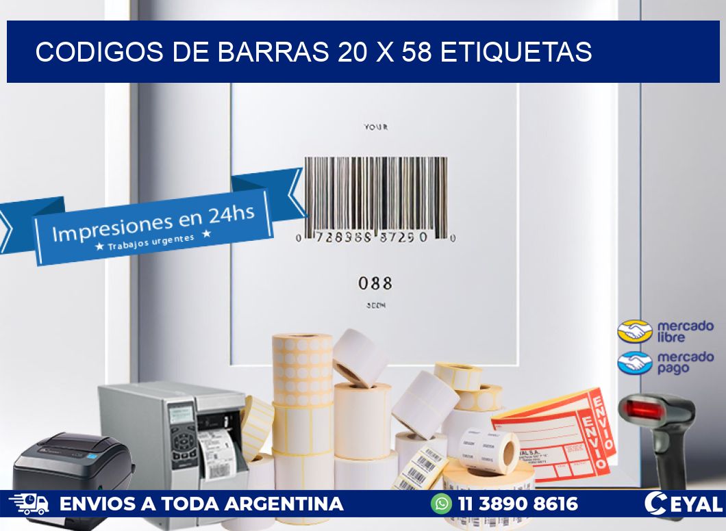 codigos de barras 20 x 58 etiquetas