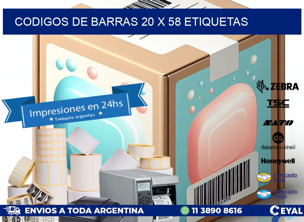 codigos de barras 20 x 58 etiquetas