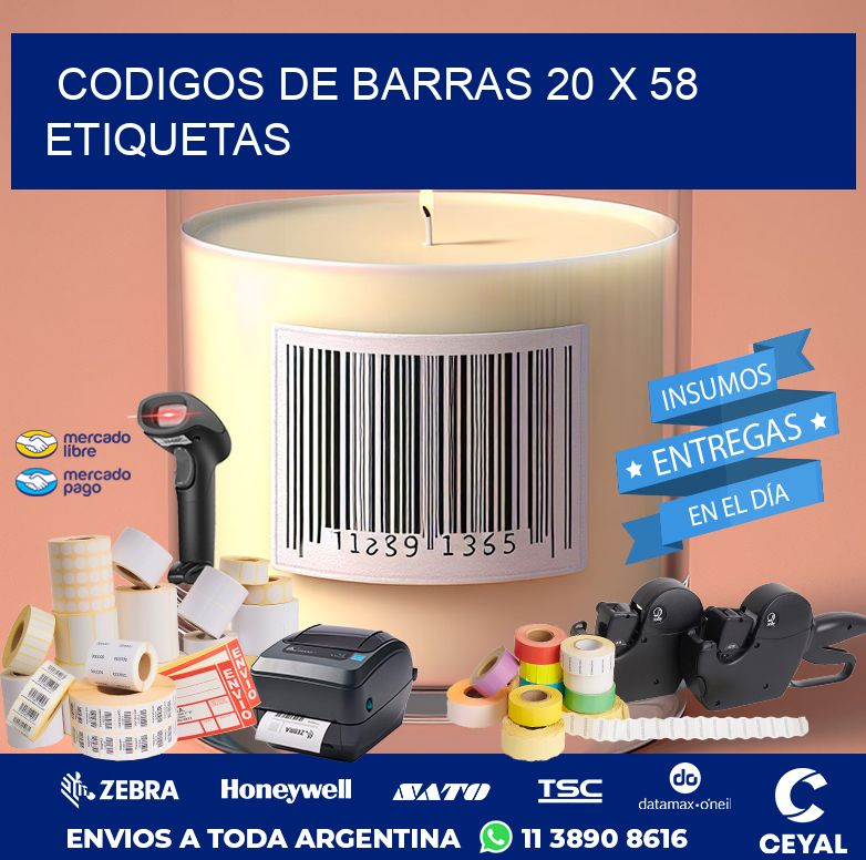 codigos de barras 20 x 58 etiquetas