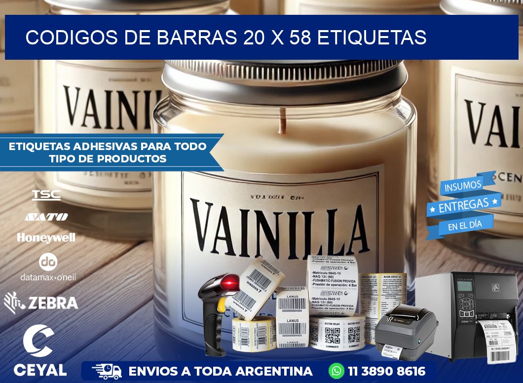 codigos de barras 20 x 58 etiquetas