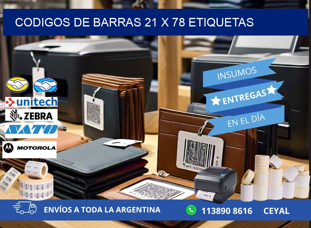 codigos de barras 21 x 78 etiquetas