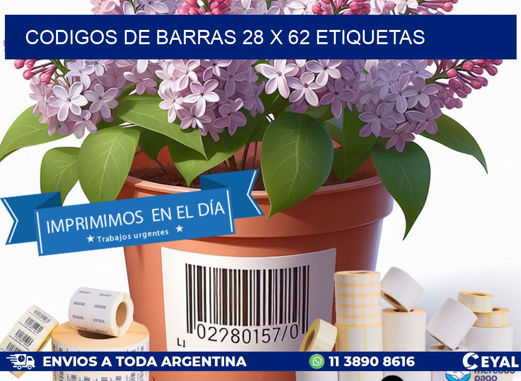 codigos de barras 28 x 62 etiquetas