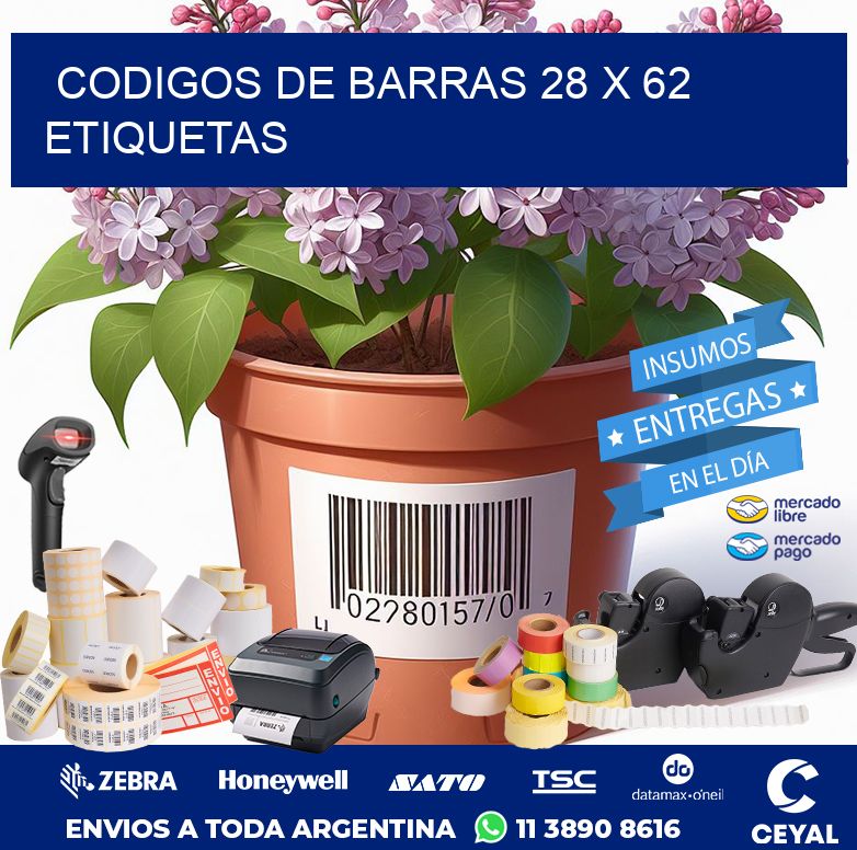 codigos de barras 28 x 62 etiquetas
