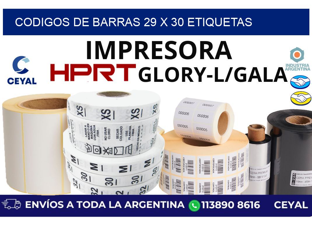 codigos de barras 29 x 30 etiquetas
