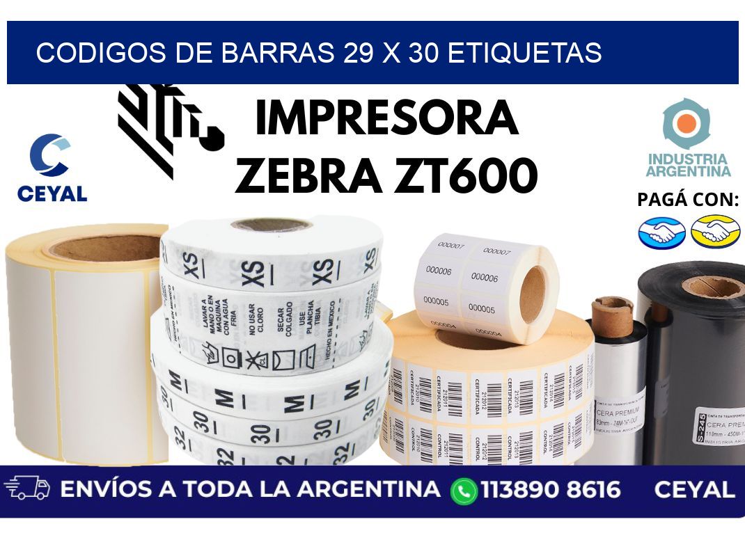 codigos de barras 29 x 30 etiquetas