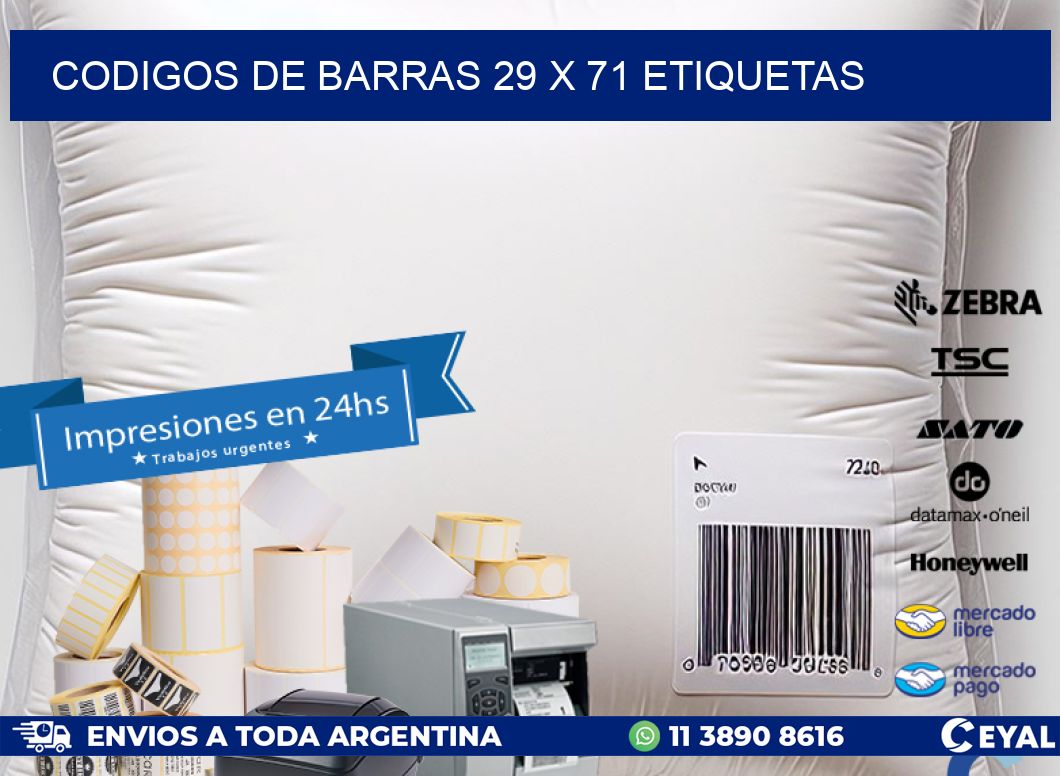 codigos de barras 29 x 71 etiquetas