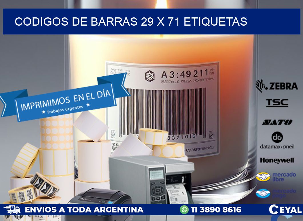 codigos de barras 29 x 71 etiquetas