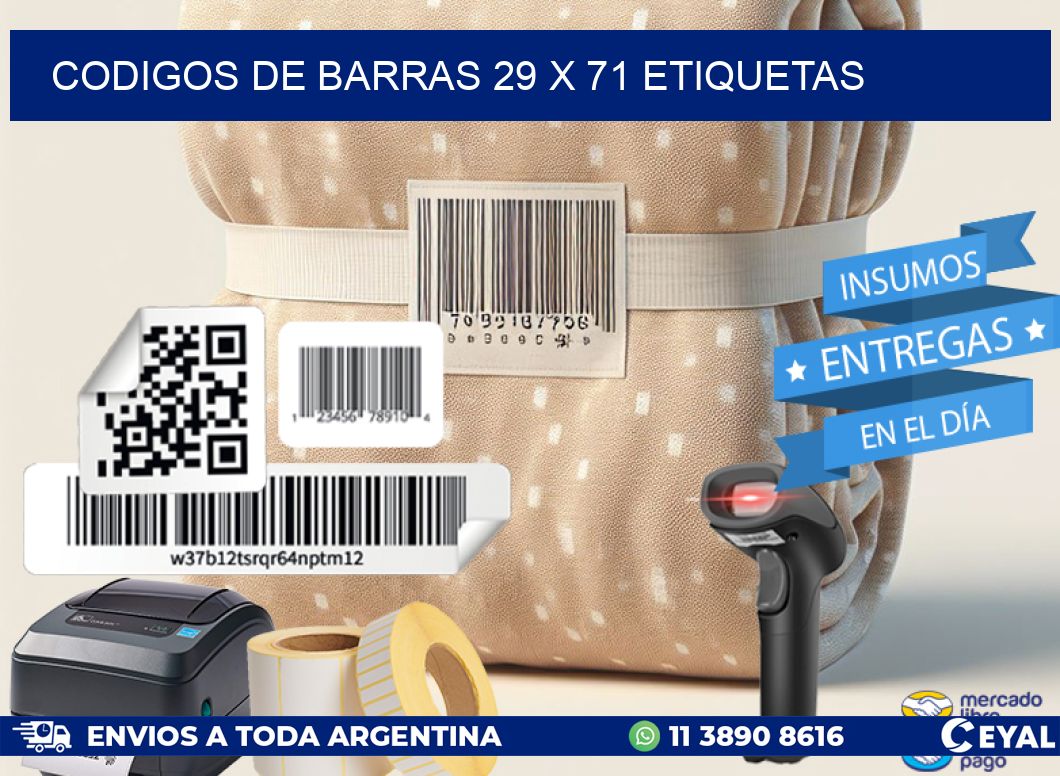 codigos de barras 29 x 71 etiquetas