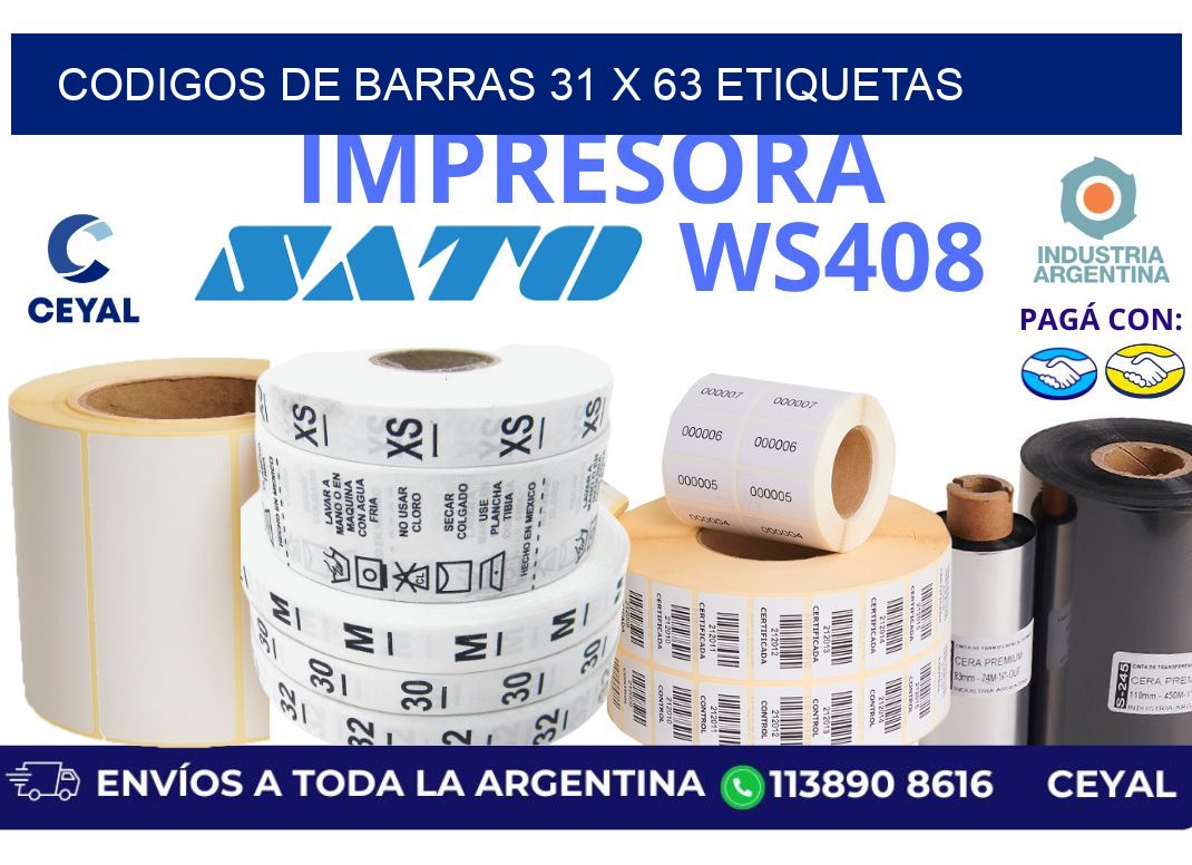 codigos de barras 31 x 63 etiquetas
