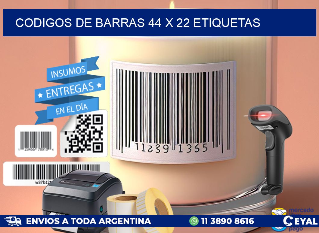 codigos de barras 44 x 22 etiquetas