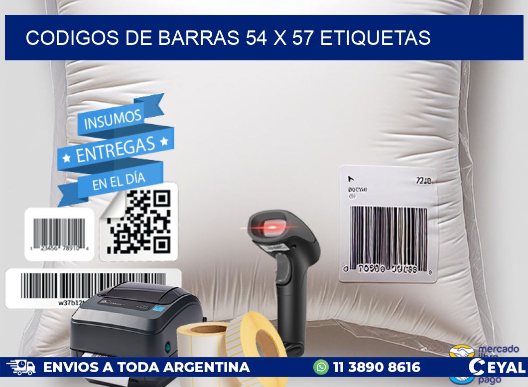 codigos de barras 54 x 57 etiquetas