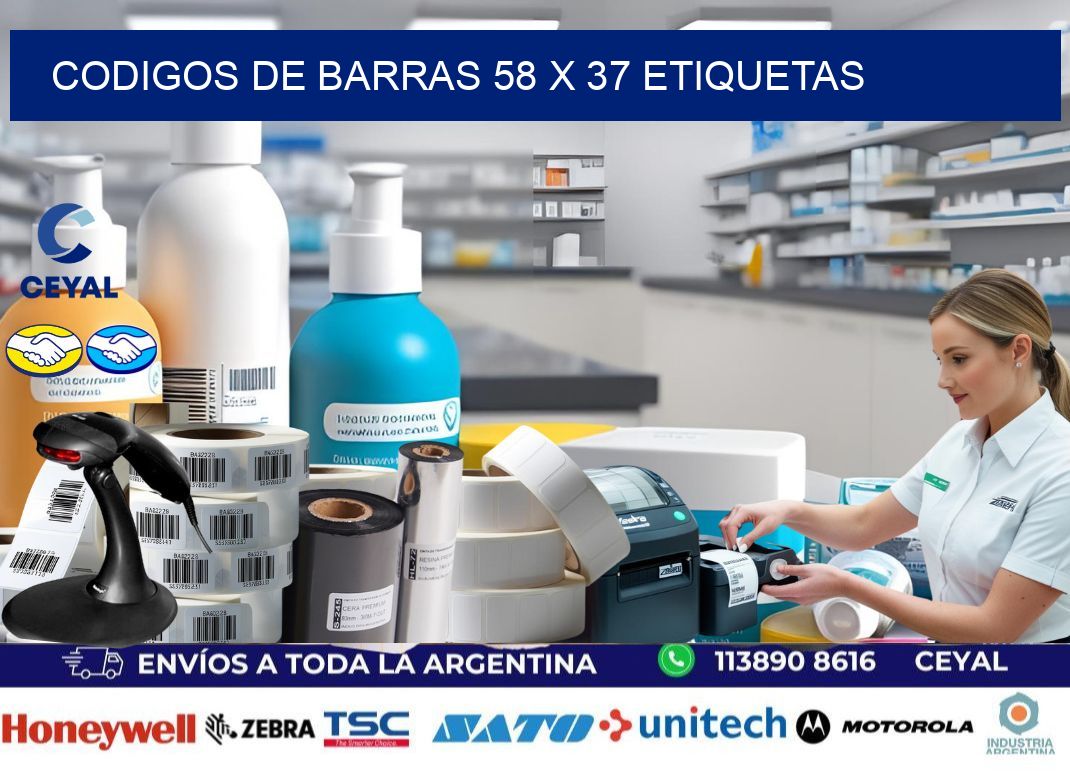 codigos de barras 58 x 37 etiquetas
