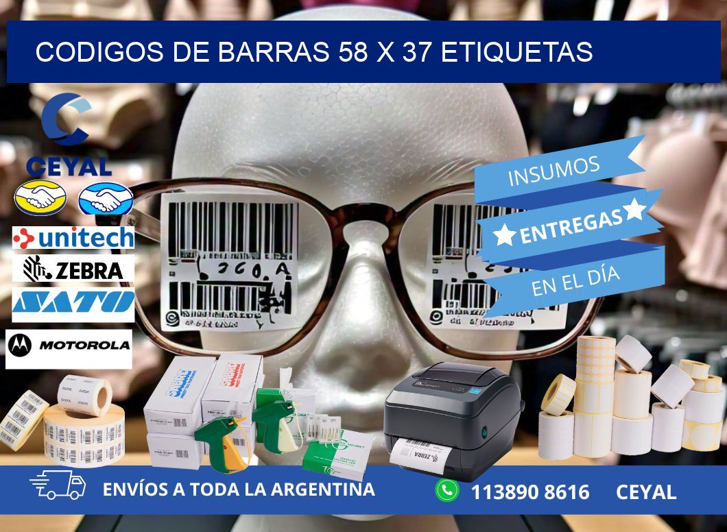 codigos de barras 58 x 37 etiquetas